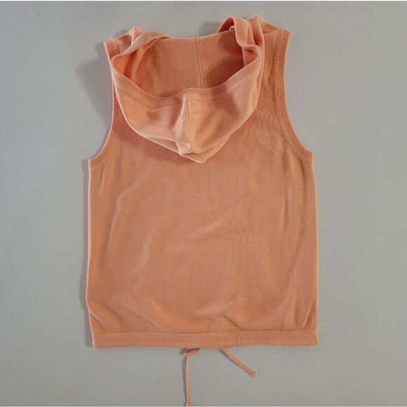 Lauren Ralph Lauren Peach Sleeveless Hoodie Sweatshirt-style Top - Picture 10 of 10